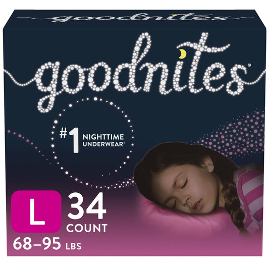 Goodnites® Girls Heavy Absorbency Nighttime Underwear, Large 53361