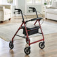 McKesson Folding Aluminum Four-Wheel Rollator, Red 146-R726RD