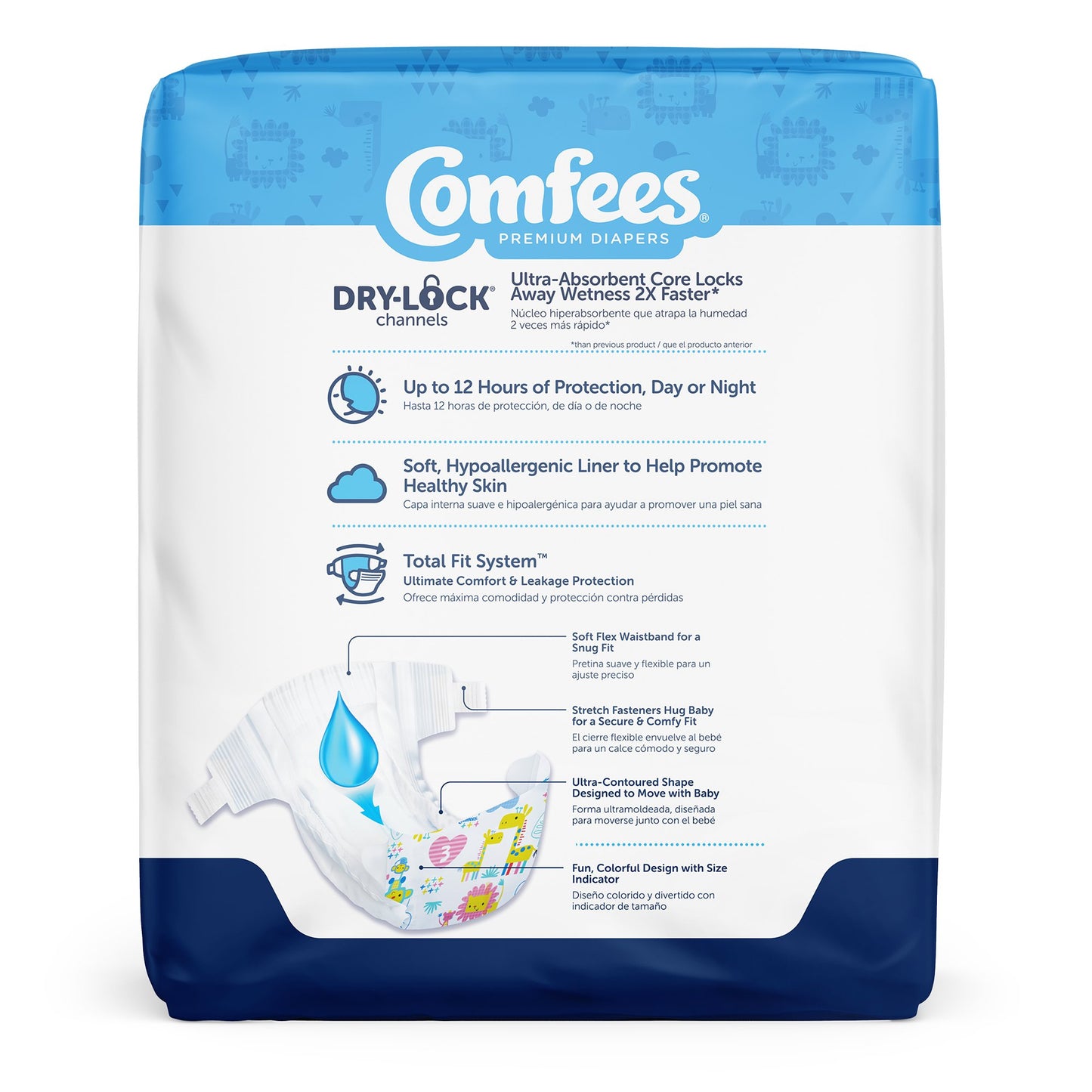 Attends Comfees Premium Diapers, Unisex, Baby, Tab Closure, Size 3 CMF-3
