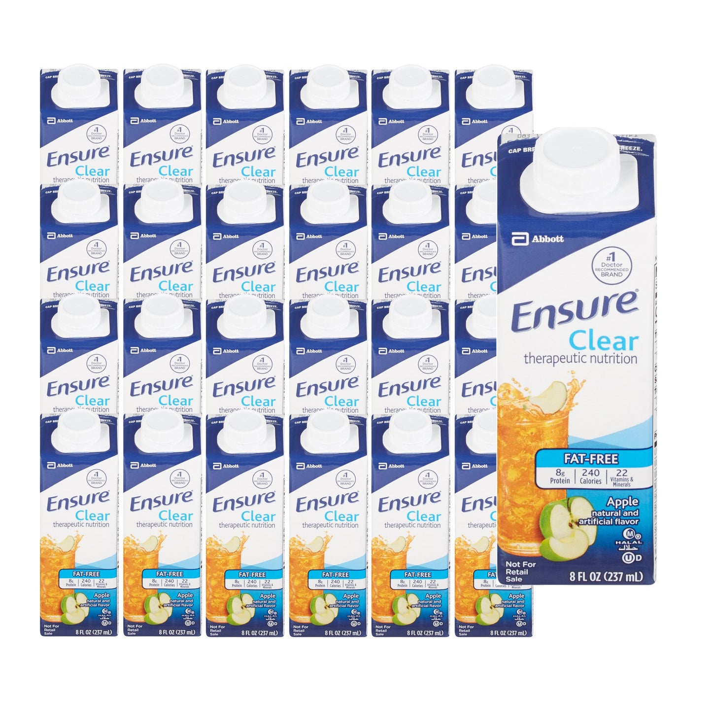 Ensure® Clear Therapeutic Nutrition, Apple, 8-ounce carton 64903