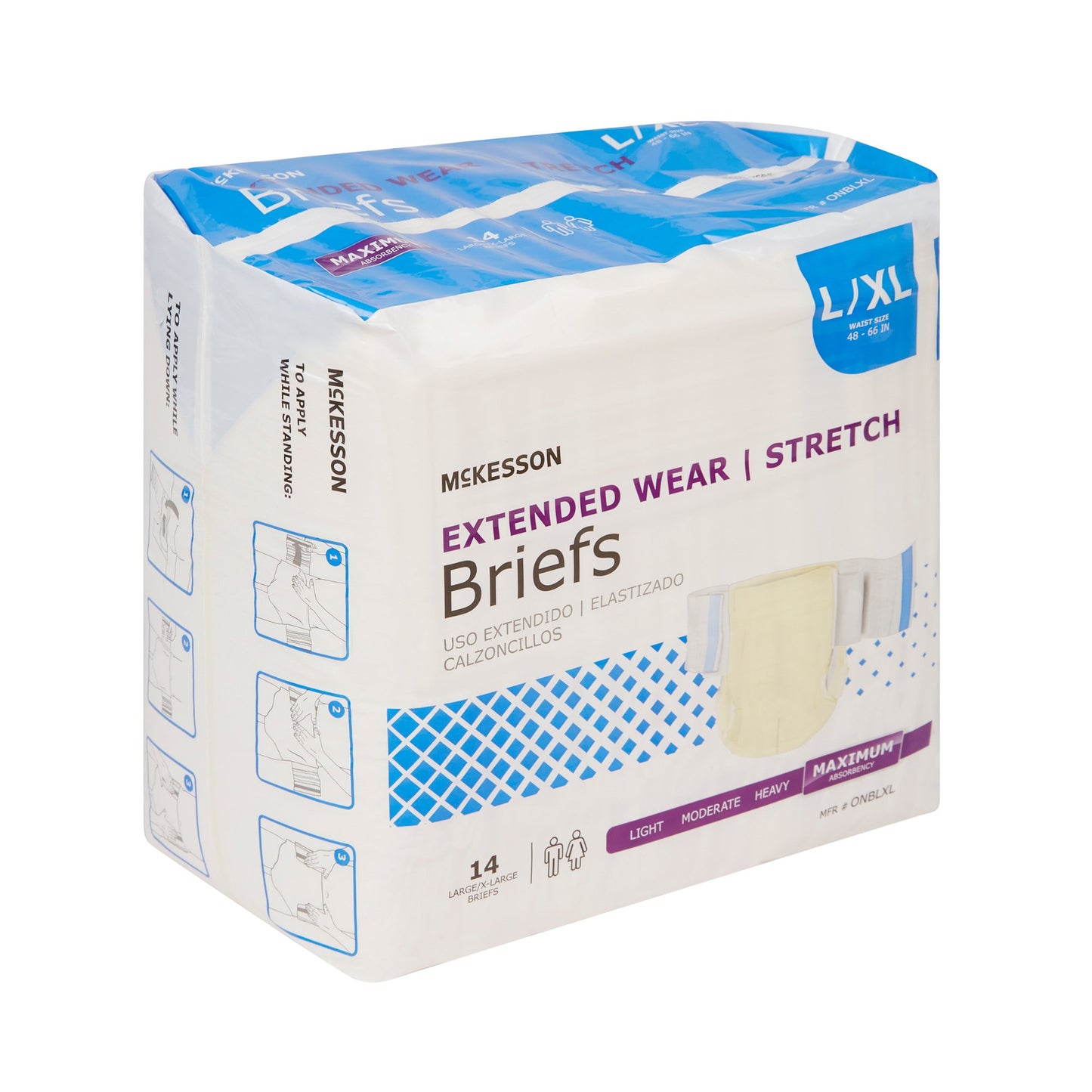 McKesson Extended Wear Maximum Absorbency Incontinence Brief, Large / X-Large ONBLXL
