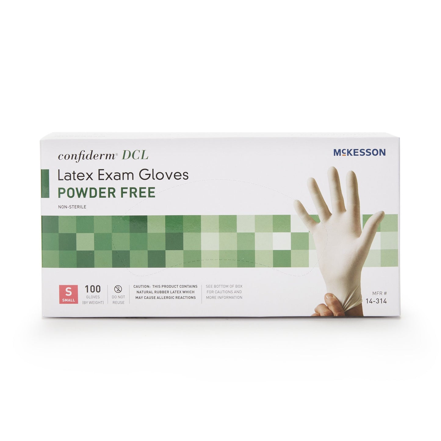 McKesson Confiderm® Latex Exam Glove, Small, Ivory 14-314