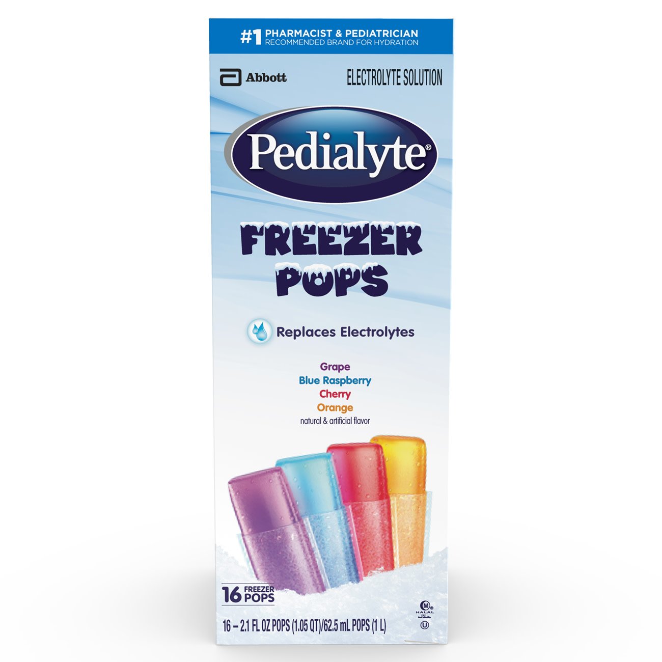 Pedialyte® Freezer Pop Electrolyte Solution, Assorted Flavors 62605