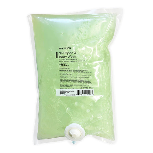 McKesson Shampoo and Body Wash Dispenser Refill Bag 2000 mL, Cucumber Melon 53-27906-2000