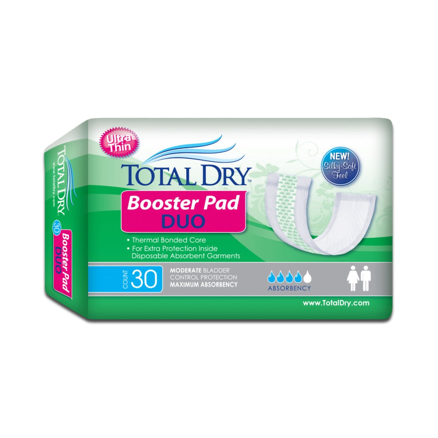 Booster Pad TotalDry™ Booster Pad Duo 12 Inch Length Heavy Absorbency SecureLoc Core One Size Fits Most - BH98102