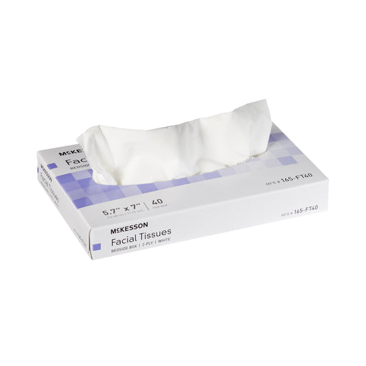 Facial Tissue McKesson White 5-7/10 X 7 Inch 40 Count - 165-FT40