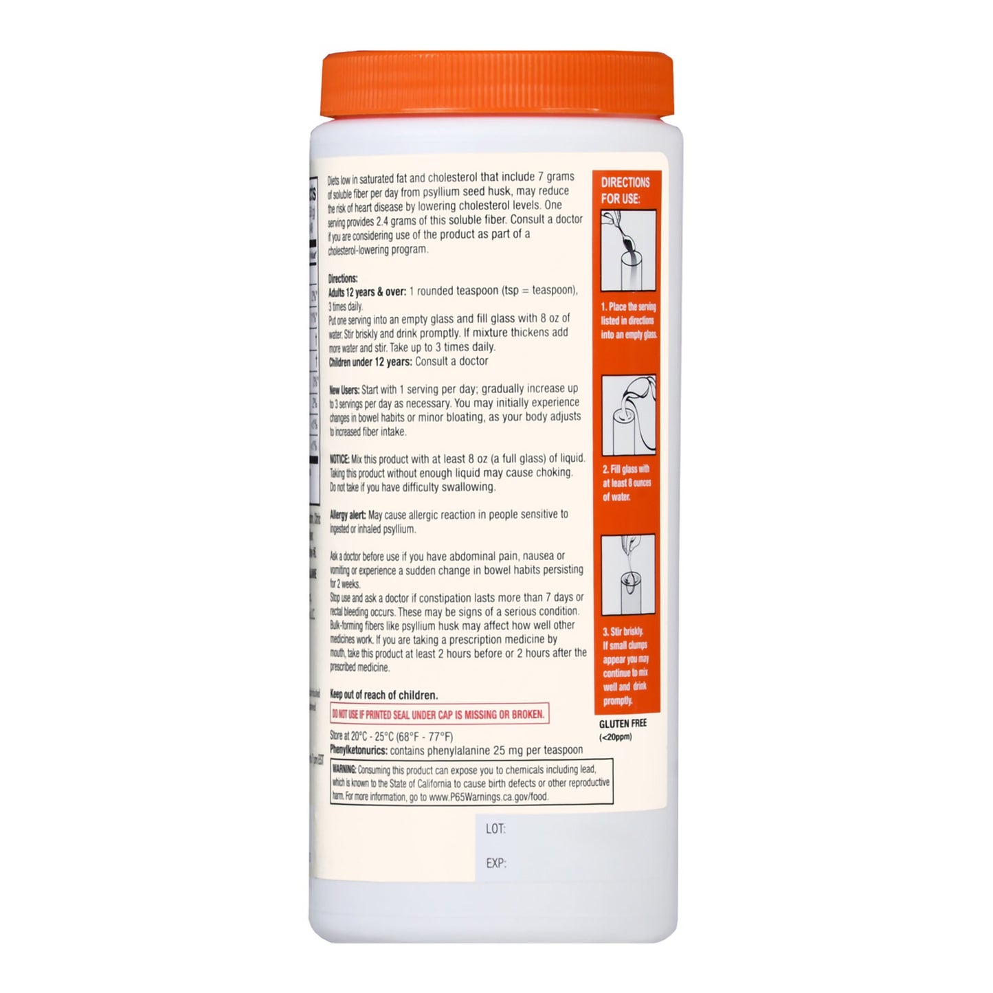 Foster & Thrive™ Fiber Powder Sugar Free Smooth Texture Orange 01093995617