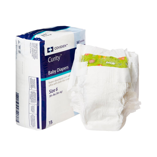 Unisex Baby Diaper Cardinal Health™ Wings™ Size 6 / 2X-Large Disposable Heavy Absorbency - 80058A