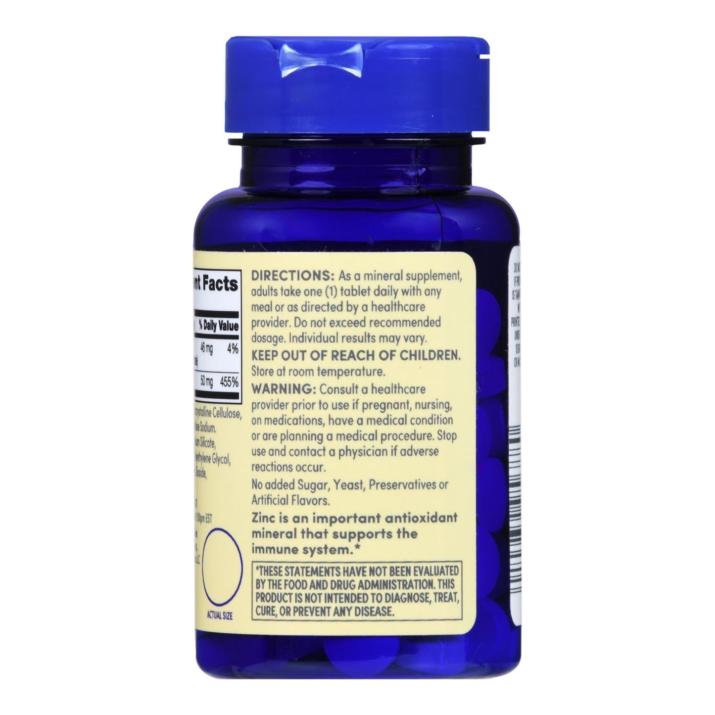 Foster & Thrive™ Chelated Zinc 50 mg Tablets 01093995688