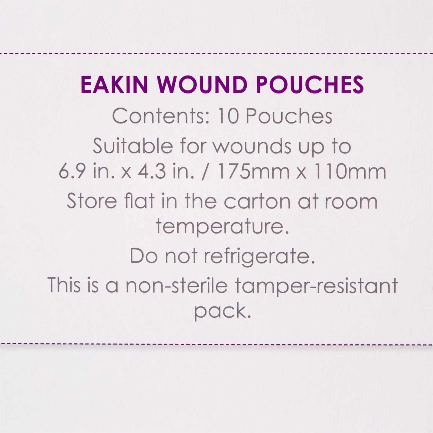 Eakin® Fistula and Wound Drainage Pouch, Cut to Fit Stomas 173 x 108mm 839262