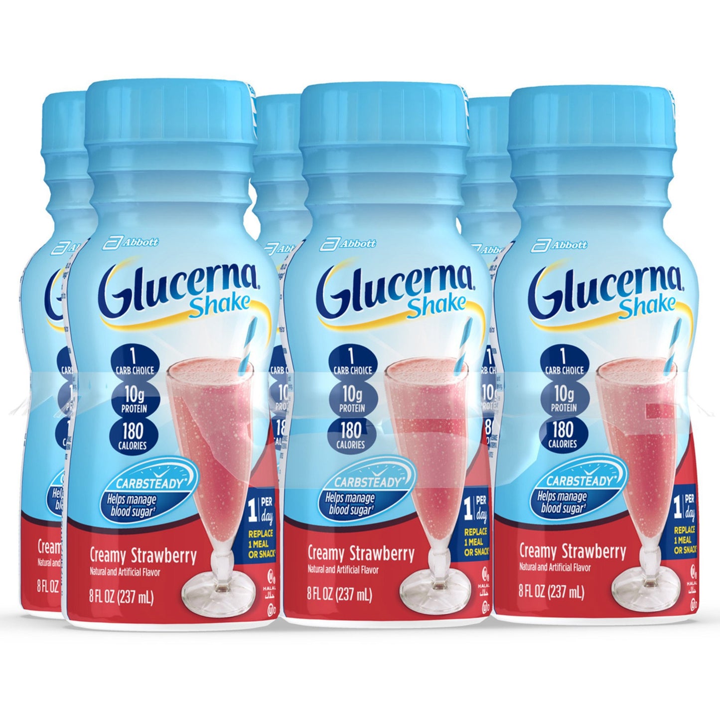 Glucerna® Original Shake, Strawberry Flavor, 8-ounce bottle 57807