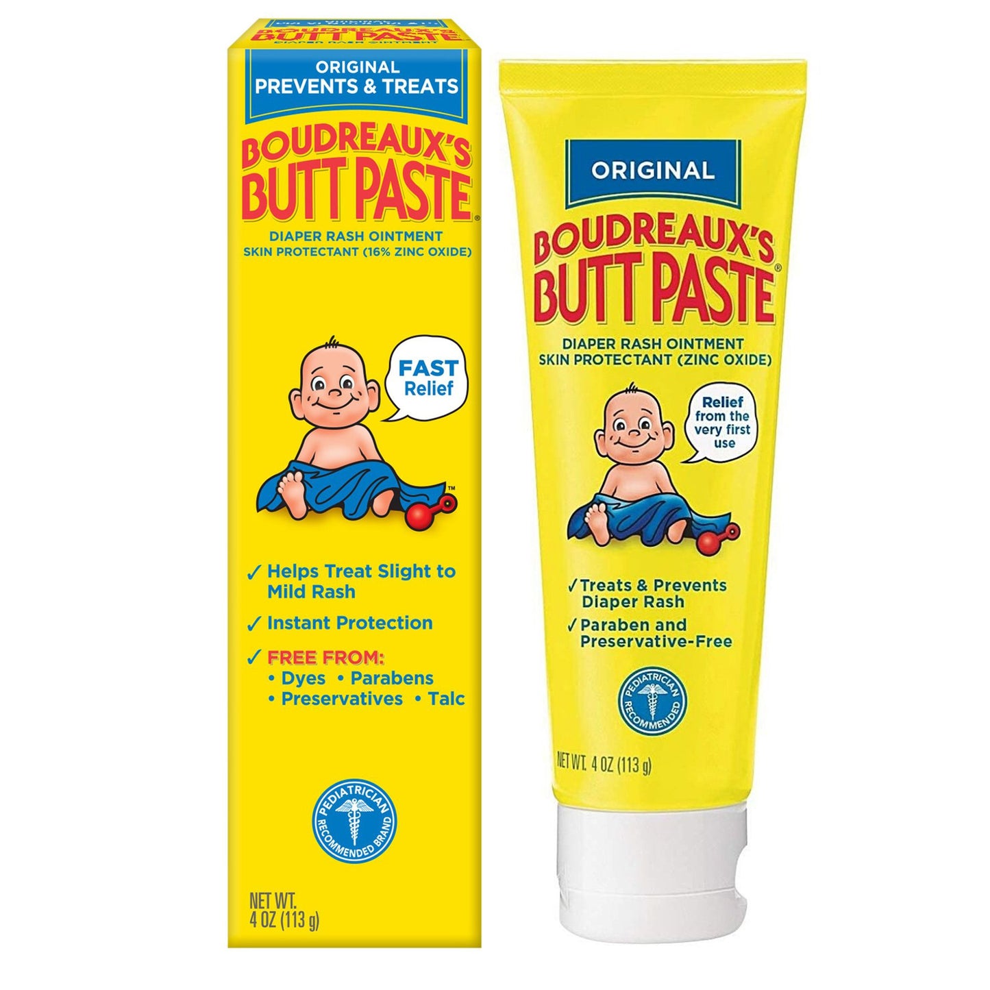 Boudreaux's Original Butt Paste Diaper Rash Treatment, 16% Zinc Oxide, 4 oz Tube 62103033304