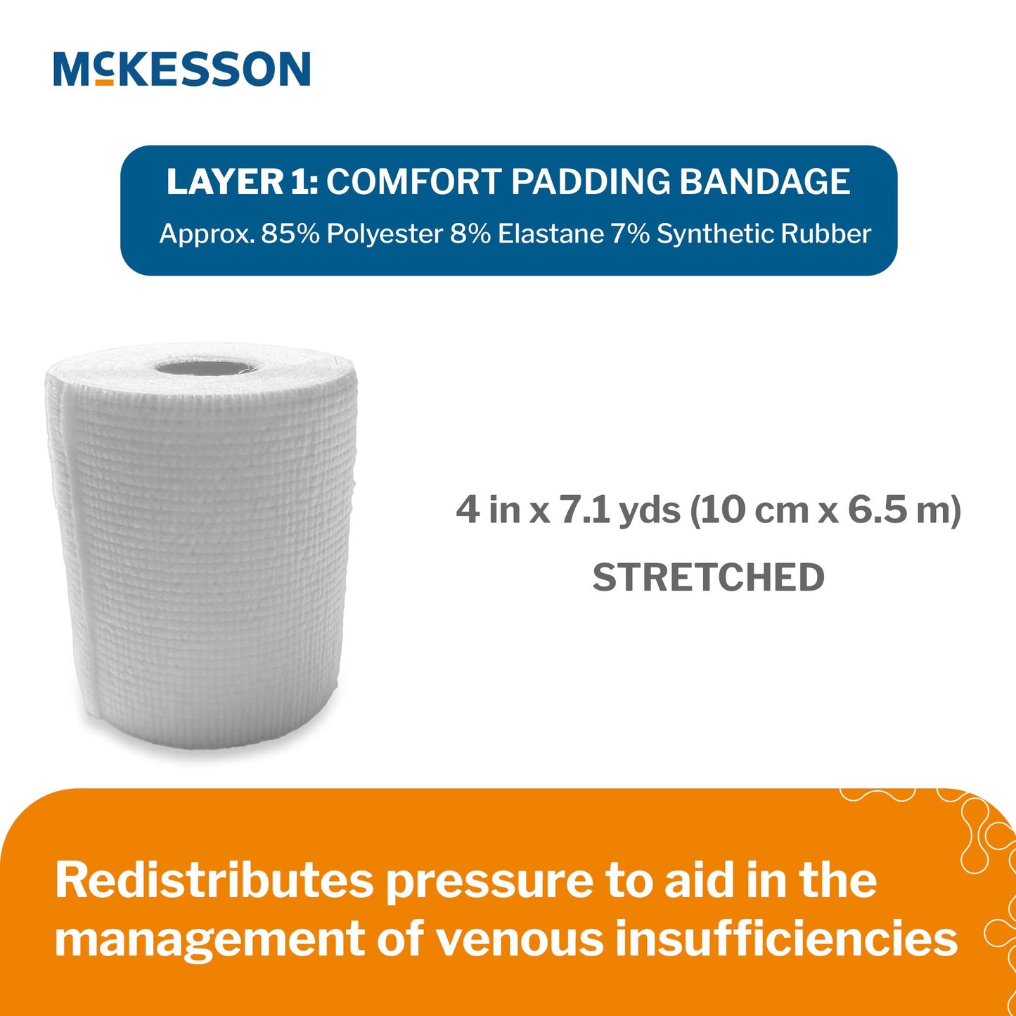 2 Layer Compression Bandage System McKesson 4 Inch X 7-1/10 Yard / 4 Inch X 6-9/10 Yard Self-adherent Closure Tan / White NonSterile 30 to 40 mmHg 2006