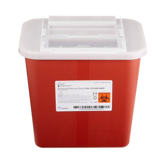 McKesson Prevent® Sharps Container, 2 Gallon, 10-1/4 x 7 x 10-1/2 Inch 047