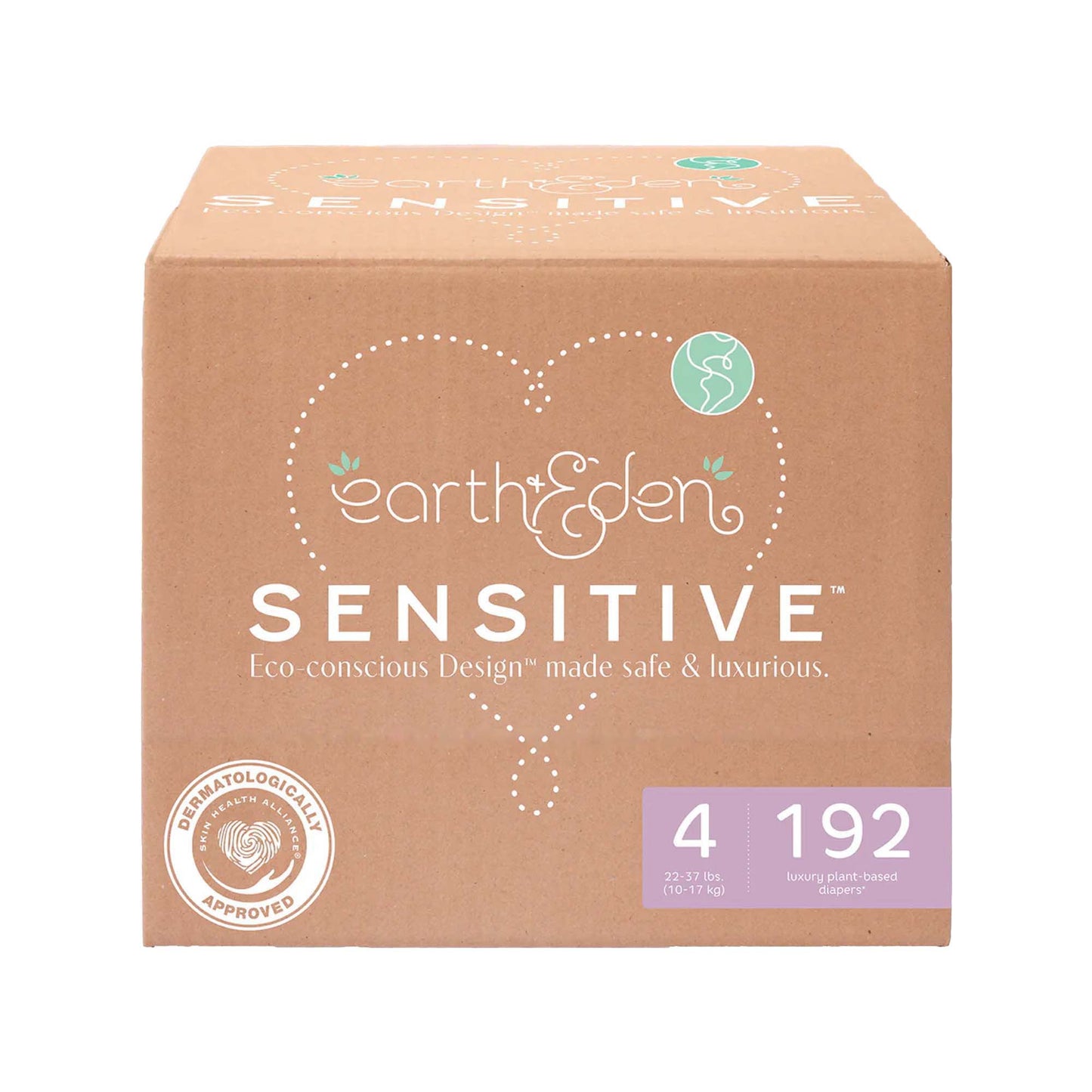 Earth & Eden Sensitive™ Baby Diapers, Size 4 for Babies Weighing 22 – 37 lbs. 10008048
