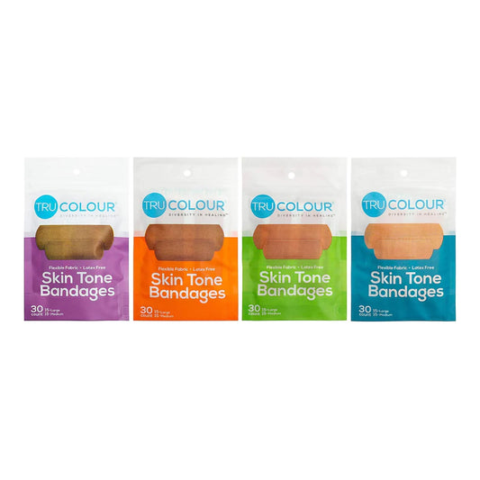 Waterproof Adhesive Strip Tru-Colour® 1 X 3 Inch Fabric Rectangle Beige / Olive / Brown / Dark Brown Sterile - TCB-400