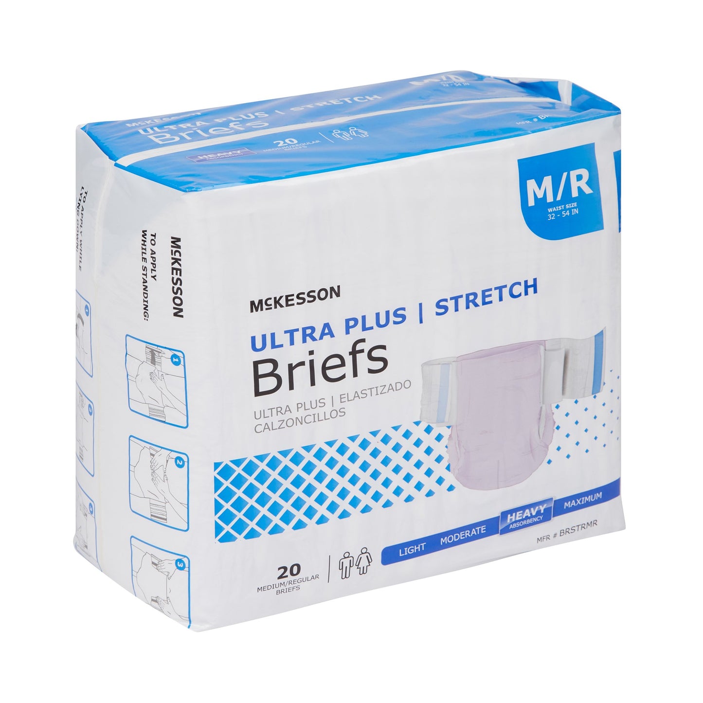 McKesson Ultra Plus Stretch Heavy Absorbency Incontinence Brief, Medium/Regular BRSTRMR