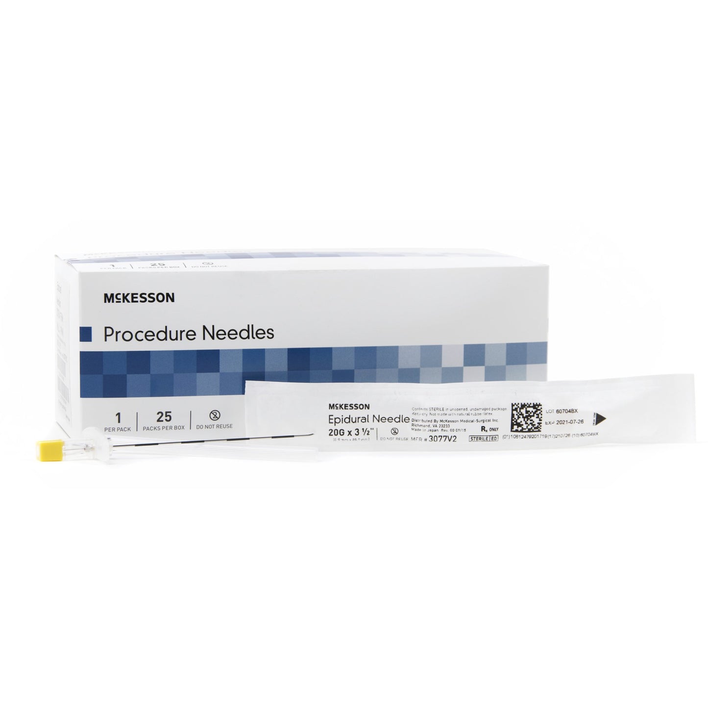 Epidural Needle McKesson Tuohy Style 20 Gauge 3-1/2 Inch Sterile - 3077V2