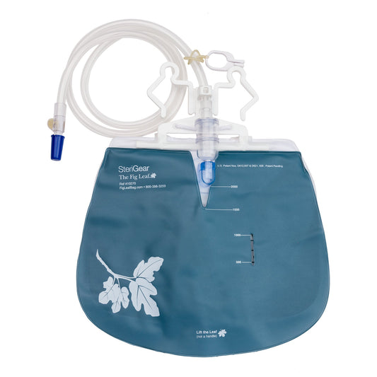 Urinary Drain Bag The Fig Leaf™ Anti-Reflux Valve Sterile 2,000 mL Vinyl - 10270