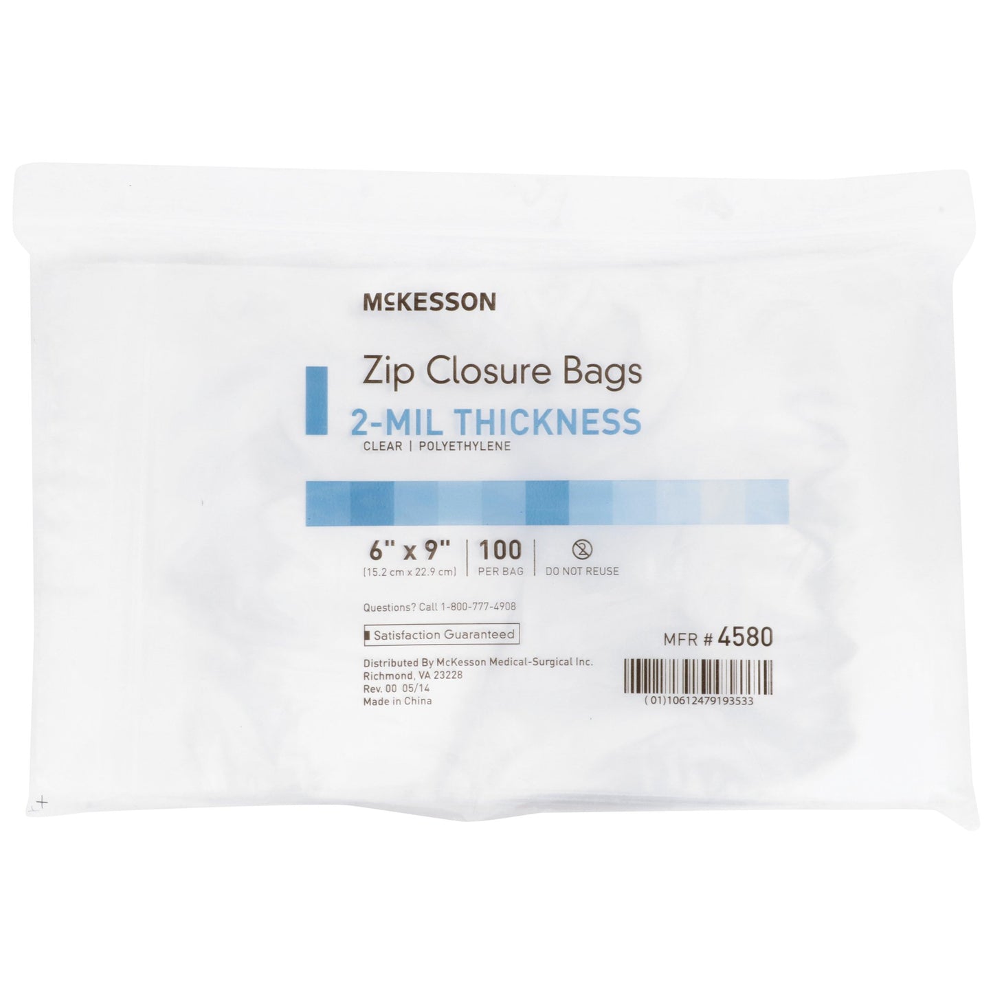 McKesson Zip Closure Bag, 6 x 9 Inches 4580