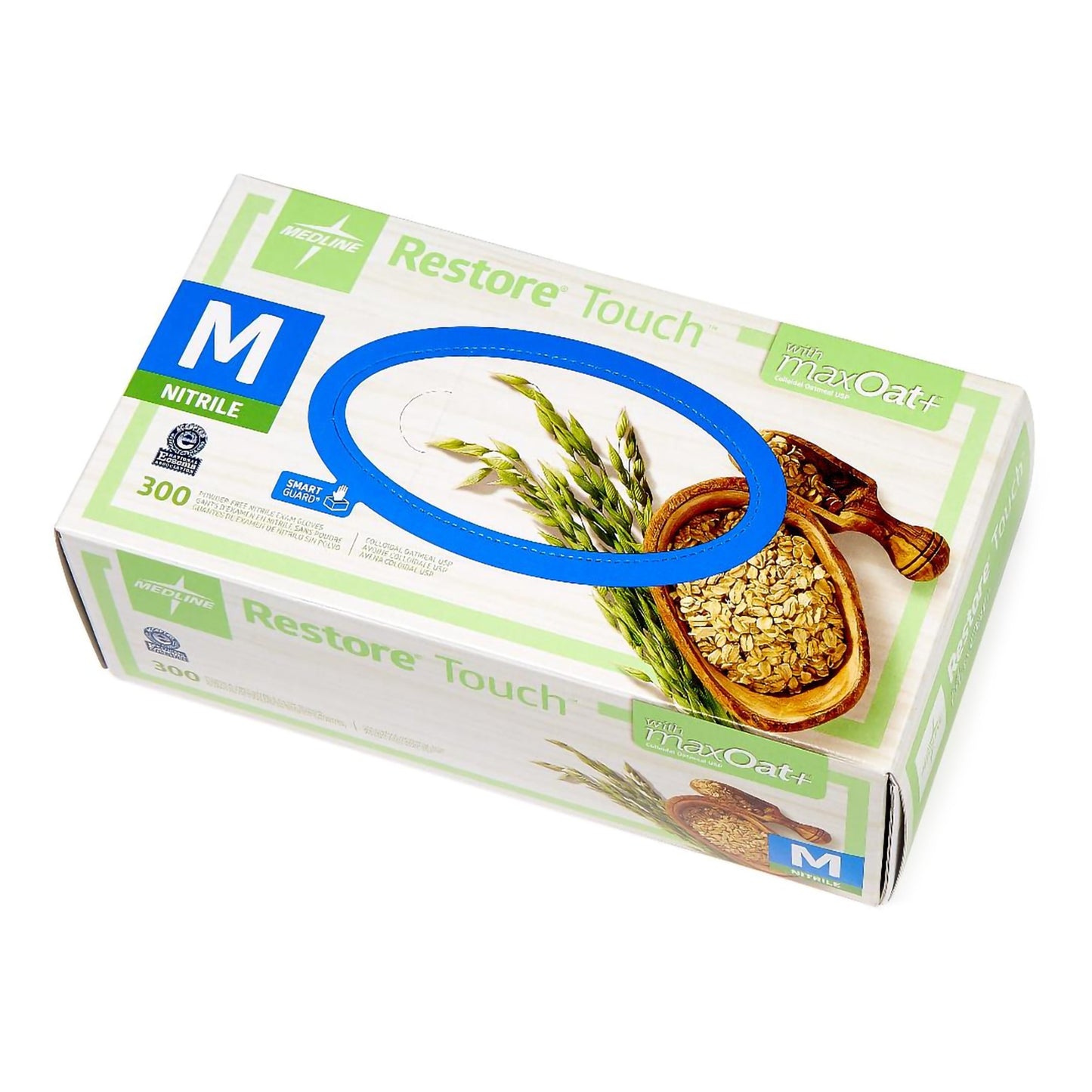 Restore® Touch Nitrile Exam Glove, Green, Medium OAT3002