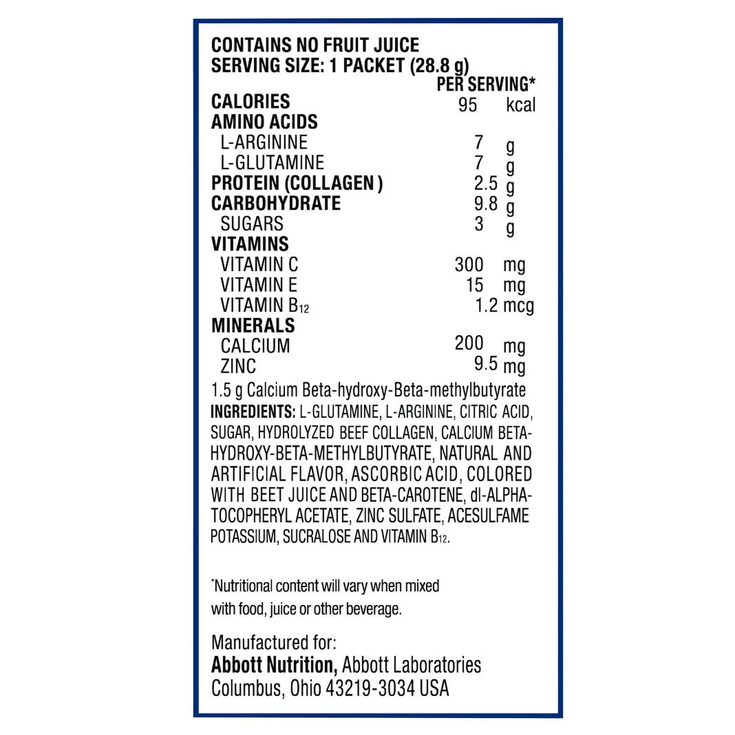 Juven® Fruit Punch Therapeutic Nutrition Powder for Wound Healing 66680