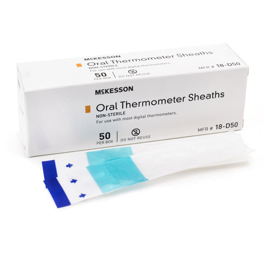 Oral Thermometer Probe Cover McKesson For use with Digital Thermometer 50 per Box - 18-D50