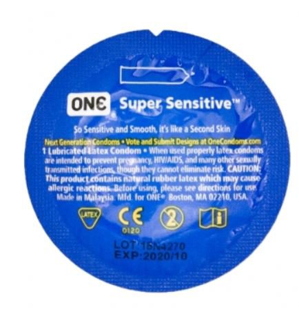 One® Super Sensitive™ Lubricated Rubber Condom 11600C