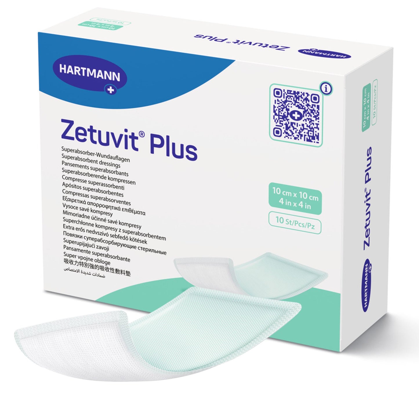 Zetuvit® Plus Sterile Superabsorbent Dressing, 4 x 4 Inch 413110