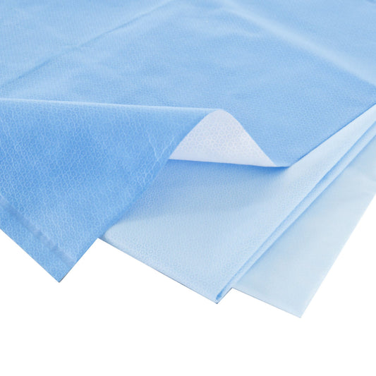 QUICK CHECK* H500 Sterilization Wrap White / Blue 18 X 18 Inch Dual Layer SMS Polypropylene Steam / EO Gas / Hydrogen Peroxide - 34180