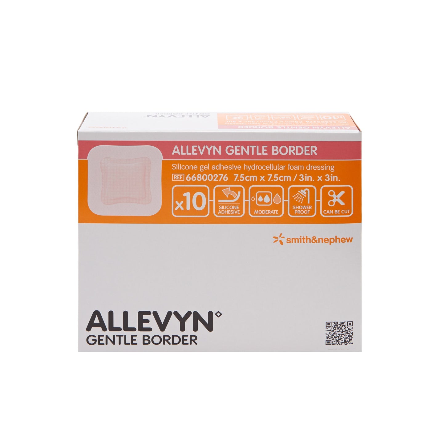 Allevyn Gentle Border Silicone Foam Dressing, 3 x 3 Inch 66800276