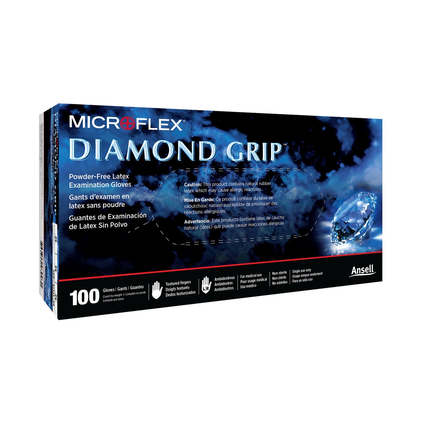 Diamond Grip™ Latex Exam Glove, Small, White MF-300-S