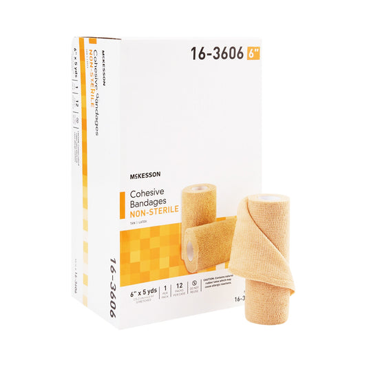 McKesson Brand McKesson Self-adherent Closure Cohesive Bandage, 6 Inch x 5 Yard 16-3606, Case of 12