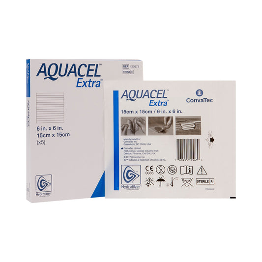 Aquacel® Extra™ Gelling Fiber Wound Dressing, 6 x 6 Inch 420673