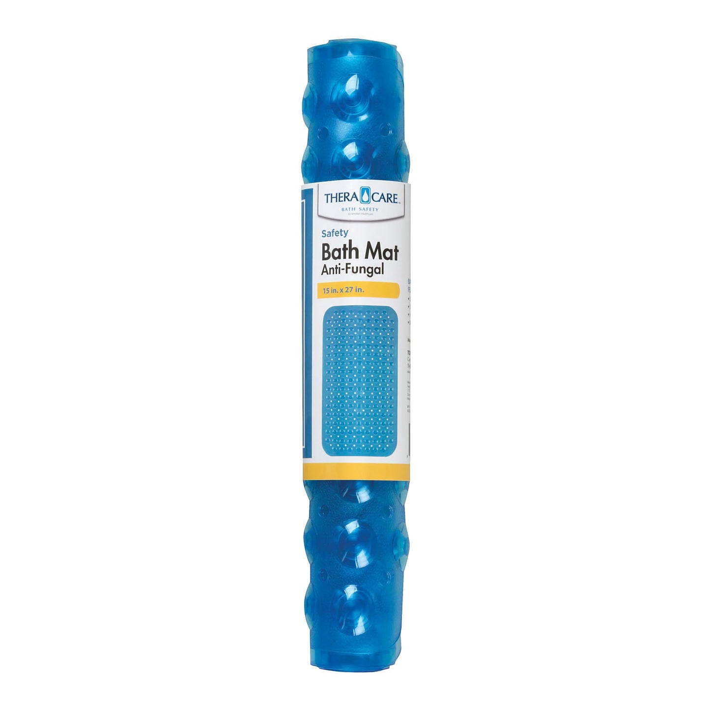 Theracare Bathtub Mat, Antifungal, Blue, 15 x 27 Inch 19-110