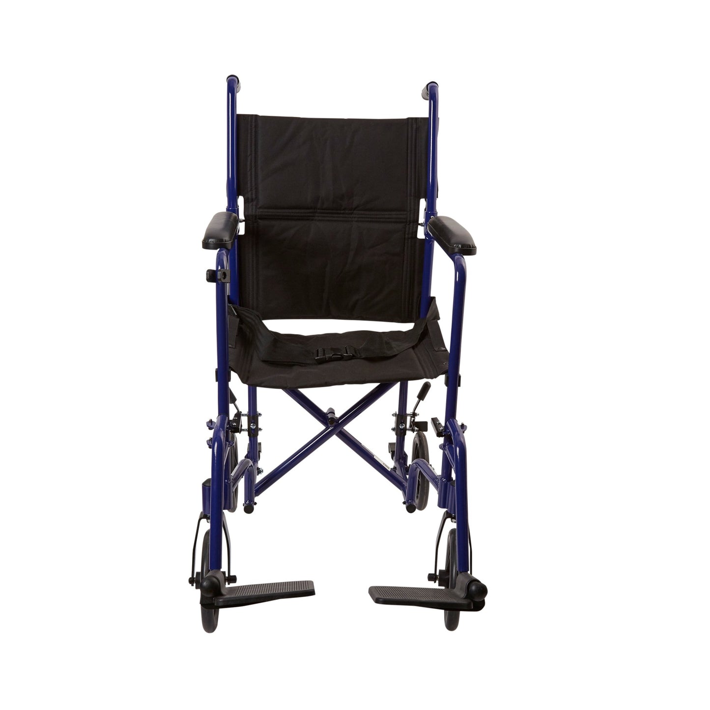 McKesson Lightweight Transport Chair, Black with Blue Finish 146-ATC19-BL