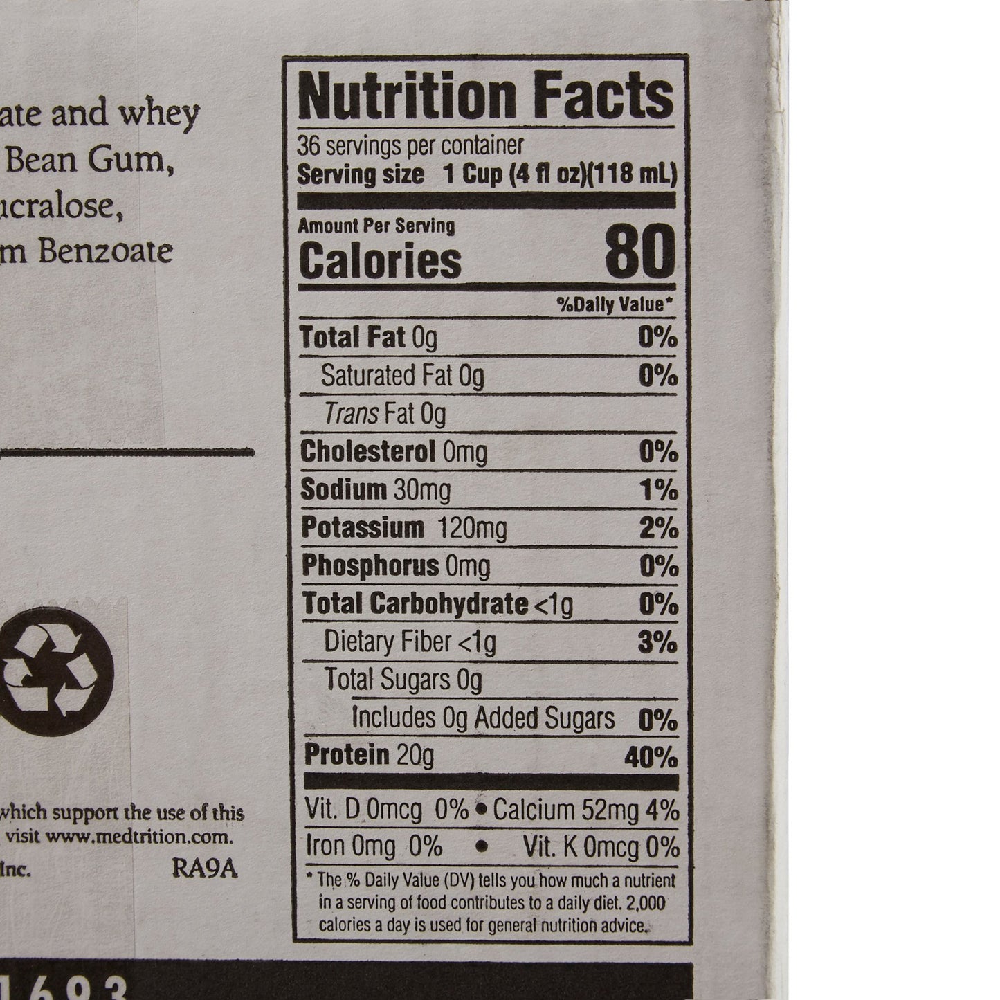 Gelatein® 20 Fruit Punch High Protein Gelatin, 4-ounce cup 11693