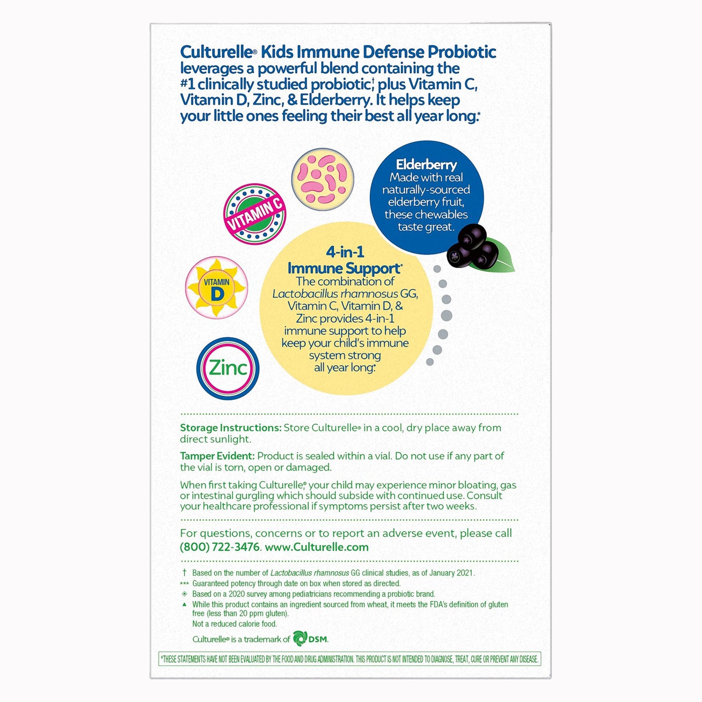 Culturelle® Kids Immune Defense Chewables, Berry Flavor 049100401201