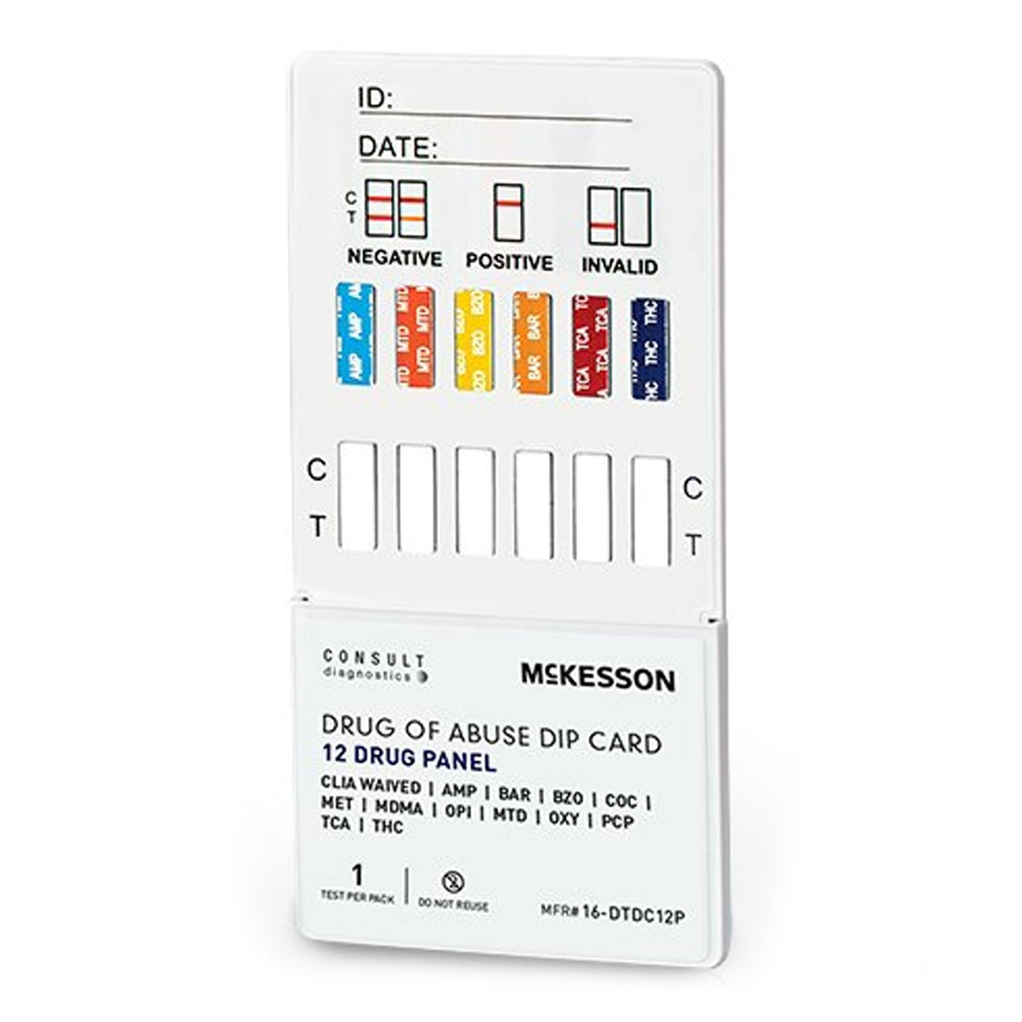 McKesson Consult™ 12-Drug Panel with Adulterants Drugs of Abuse Test Kit 16-DTDC12P