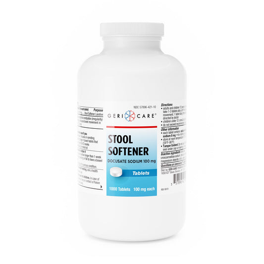 Stool Softener Geri-Care® Tablet 1,000 per Bottle 100 mg Strength Docusate Sodium - 421-10-GCP
