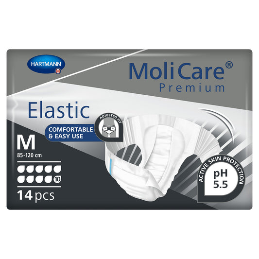 Unisex Adult Incontinence Brief MoliCare® Premium Elastic 10D Medium Disposable Heavy Absorbency - 165672