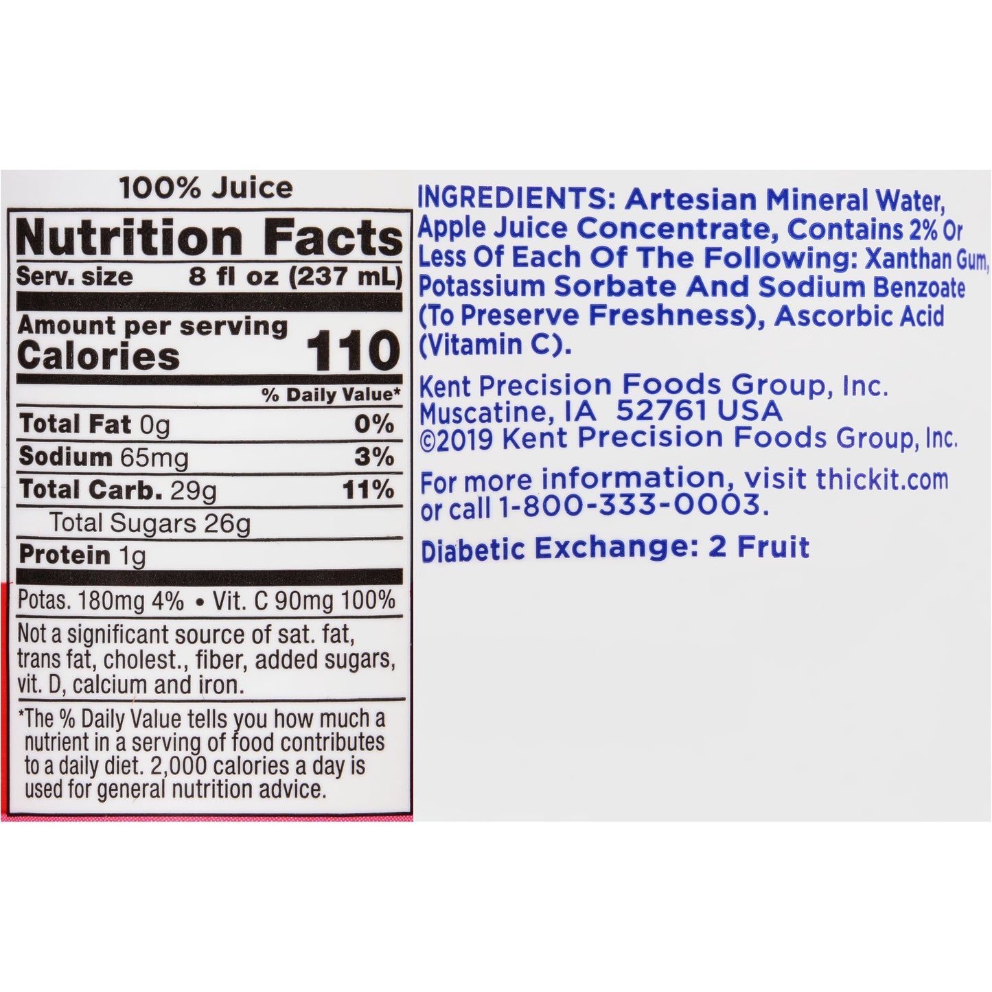 Thick-It® Clear Advantage® Nectar Consistency Apple Thickened Beverage B455-L9044