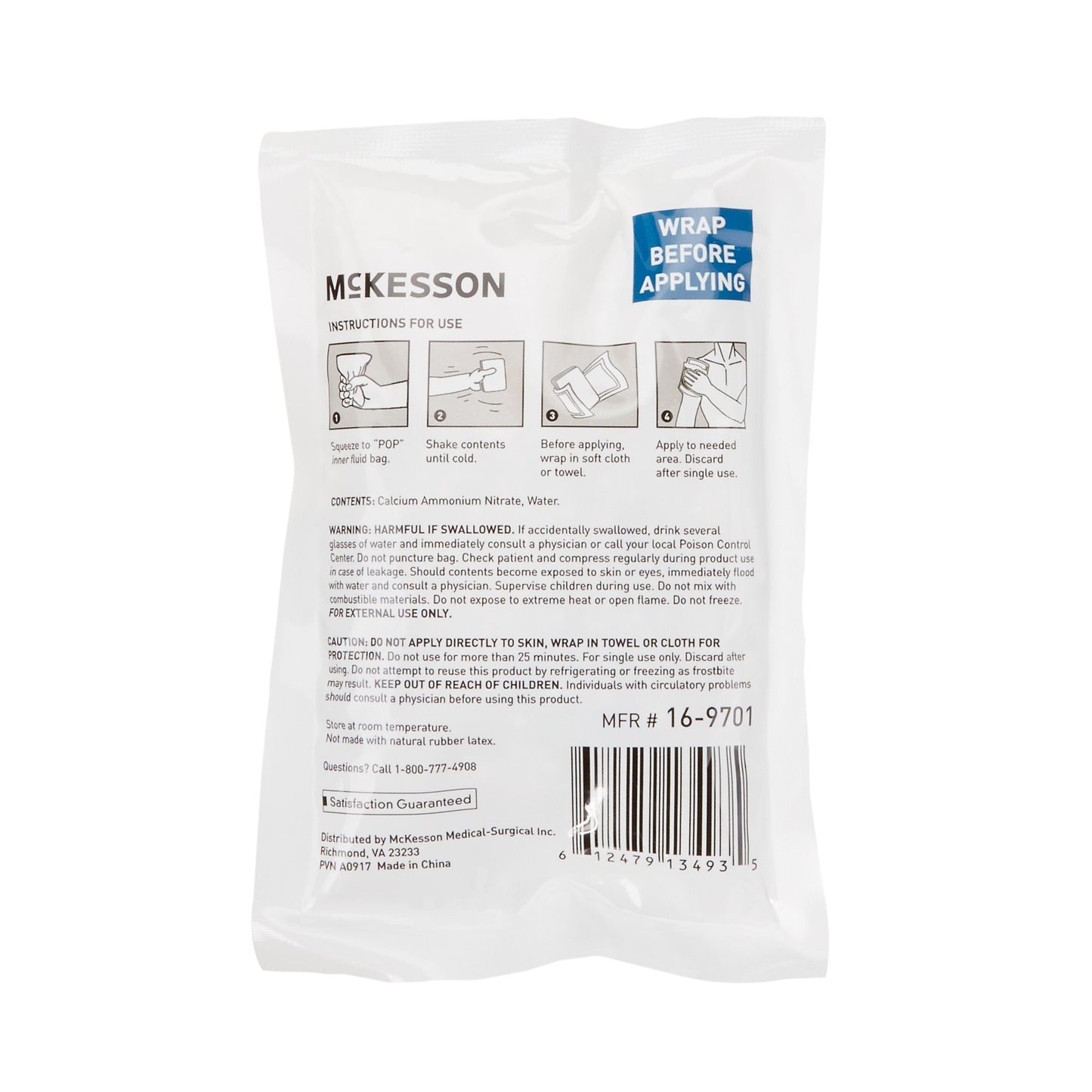 McKesson Instant Cold Pack, 4 x 6 Inch 16-9701