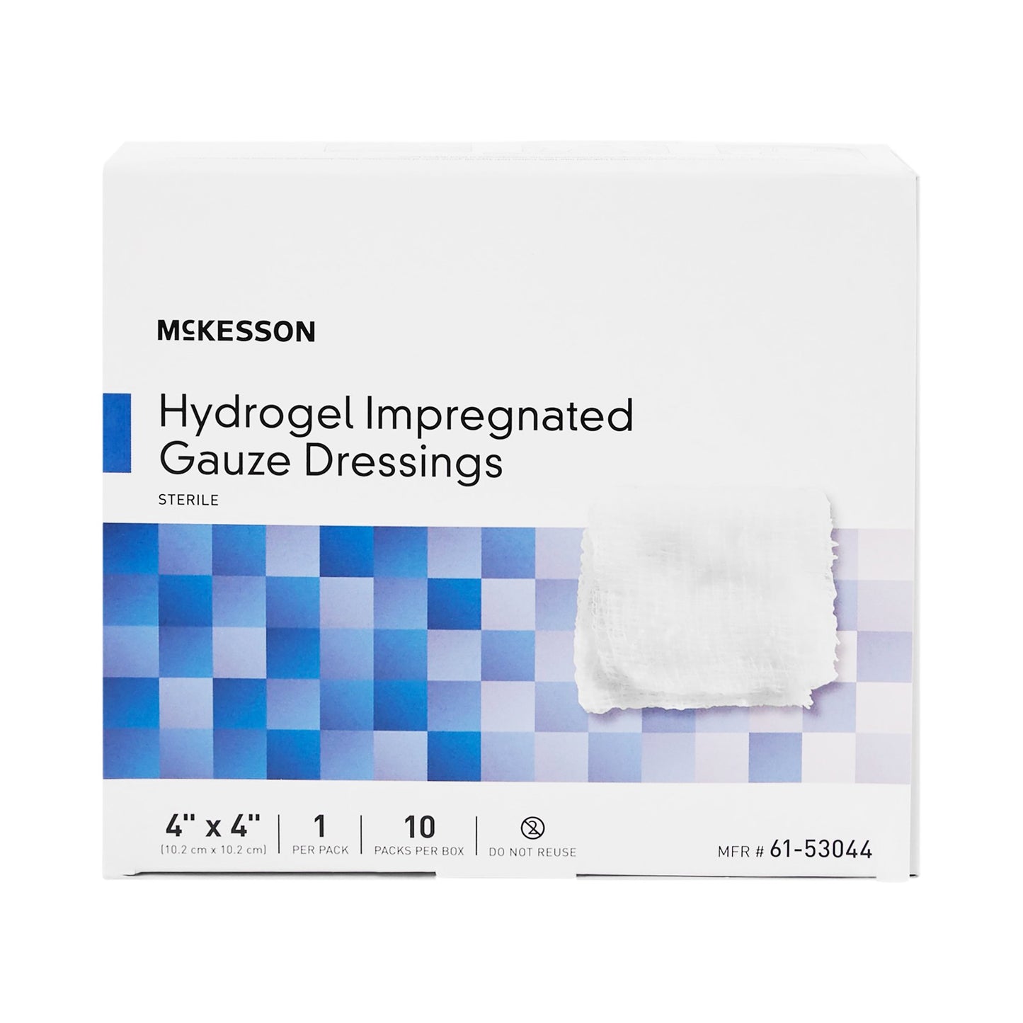 McKesson Hydrogel Gauze Dressing, 4 x 4 Inch 61-53044