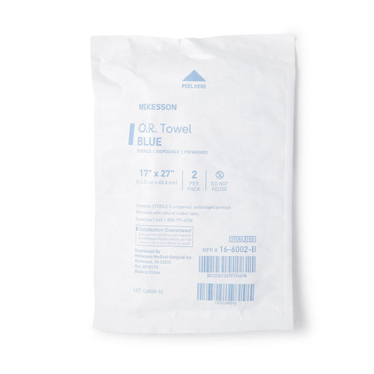 O.R. Towel McKesson 17 W X 27 L Inch Blue Sterile - 16-6002-B