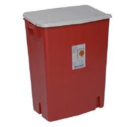 Sharps Container SharpSafety™ Red Base 27-1/2 H X 15-1/4 D X 21-1/4 W Inch Horizontal / Vertical Entry 30 Gallon - 8930SA