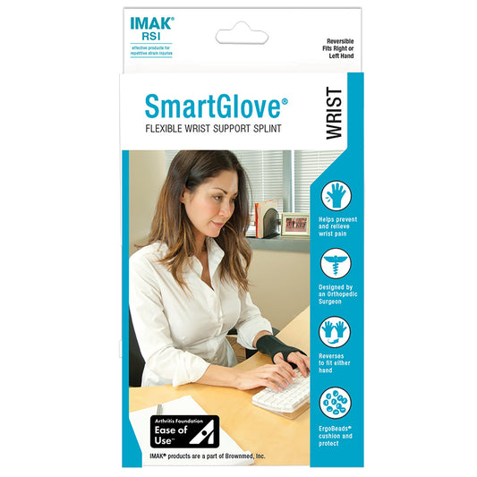 Wrist Splint IMAK® RSI SmartGlove® Cotton / ergoBeads® Left or Right Hand Black Medium - A20126