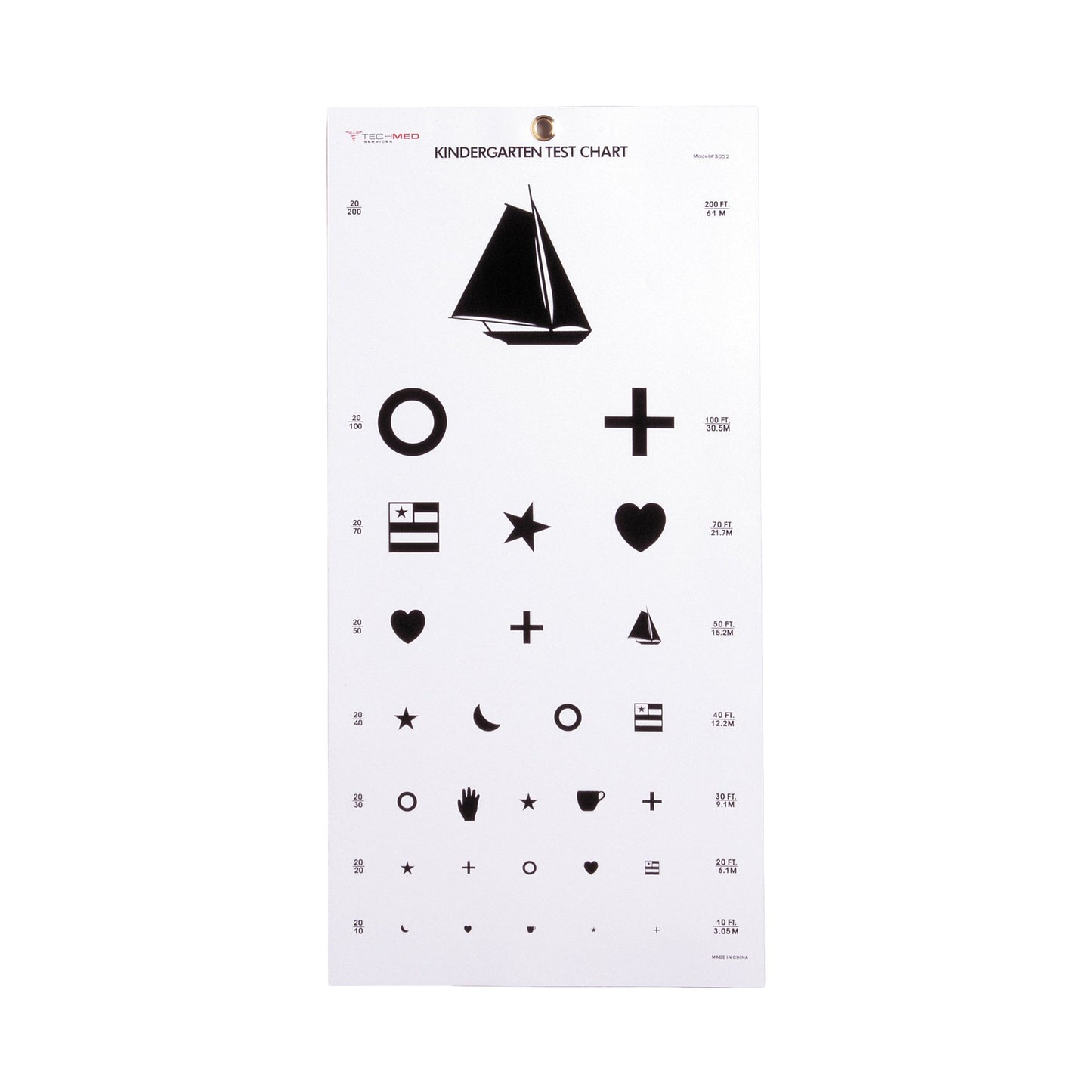 Preschool Eye Test Chart McKesson 20 Foot Distance Acuity Test - 63-3052
