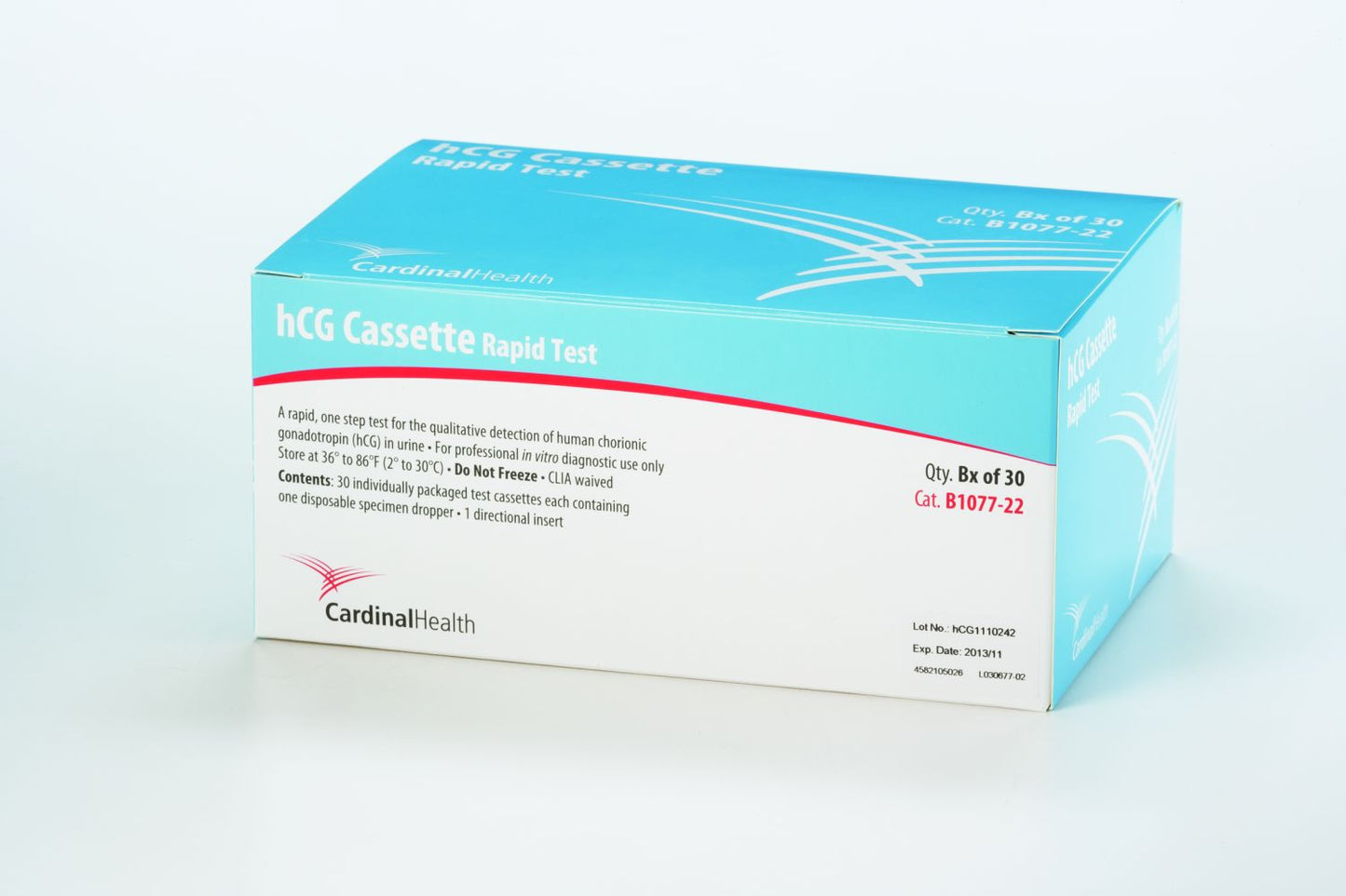 Reproductive Health Test Kit hCG Pregnancy Test 30 Tests CLIA Waived Sample Dependent - B1077-22