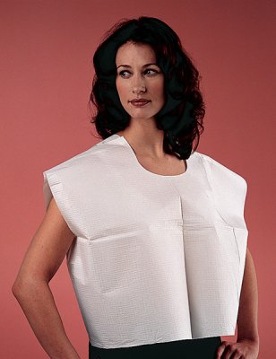 Exam Cape Tidi® White One Size Fits Most Front / Back Opening Without Closure Unisex - 910415